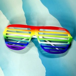 👓 Awesome Colorful Rainbow Shuttered Fashion Glasses 🌈